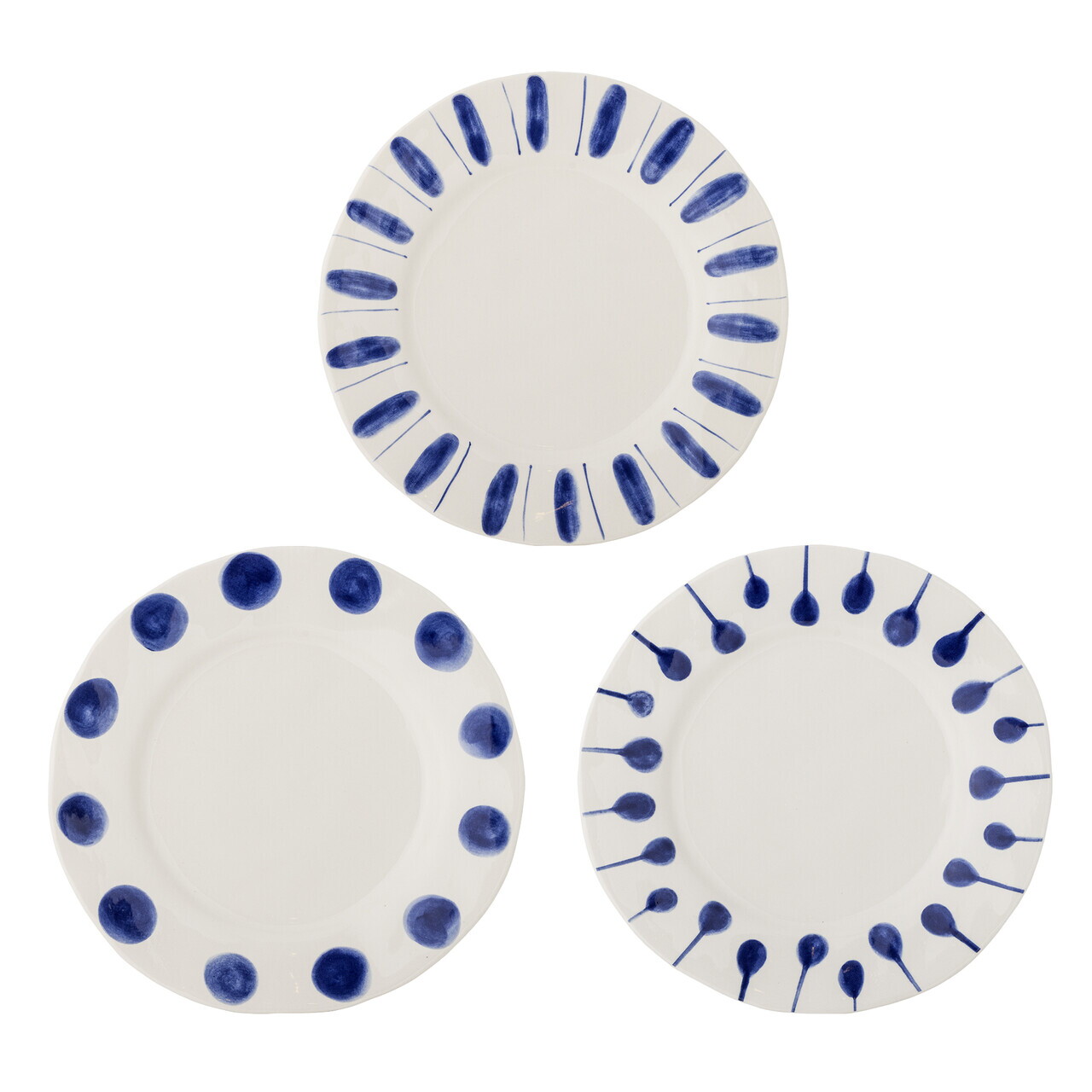 Set 3 farfurii intinse, Bloomingville, Linora, 28x3 cm, ceramica, albastru - imagine 7